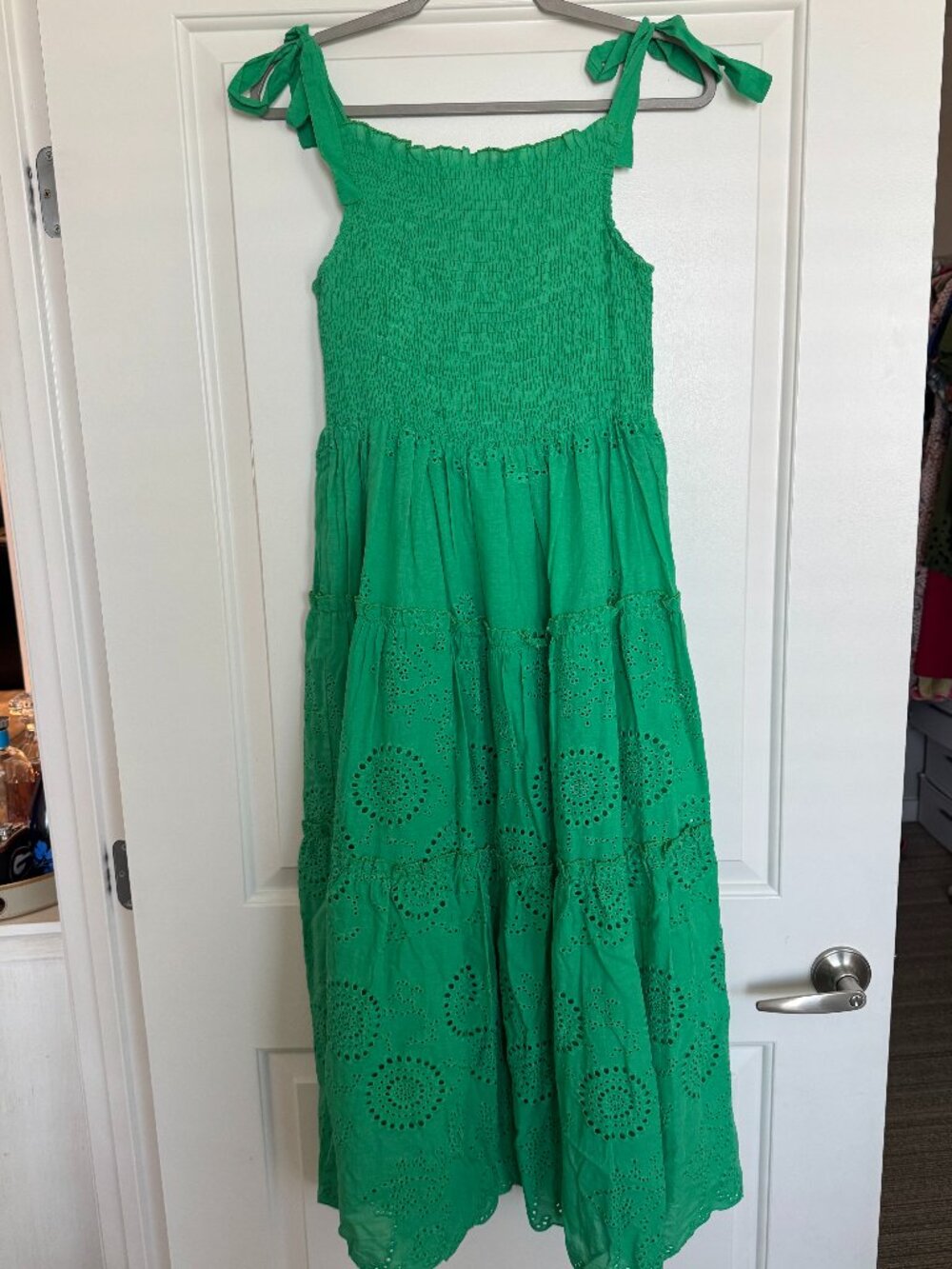 Pinch Green Smocked Tie Strap Maxi Dress Women’s Size Large